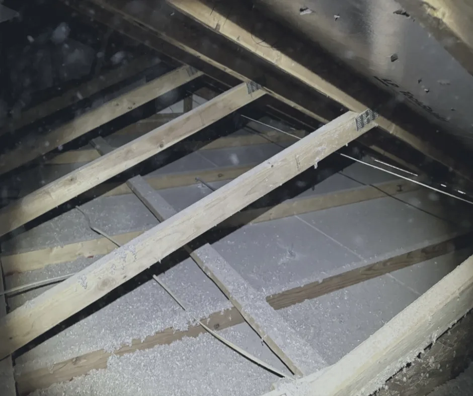 Under-insulated Arizona attic before an insulation upgrade