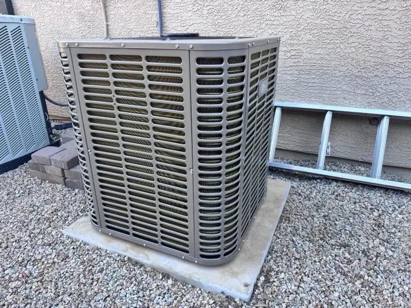 New high-efficiency ENERGY STAR split-system condenser installed at a Chandler home