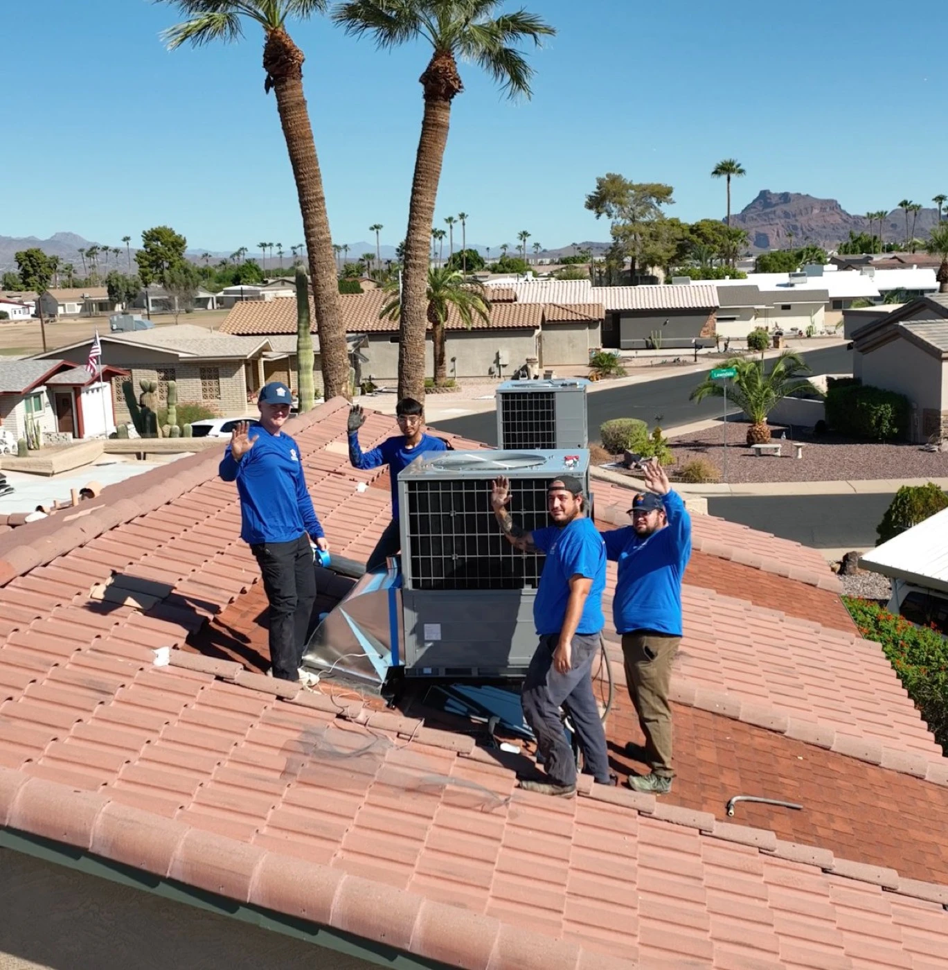 New AC install paired with attic insulation in an Arizona home