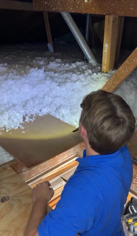 Attic insulation inspection and SRP rebate qualification in a Queen Creek home